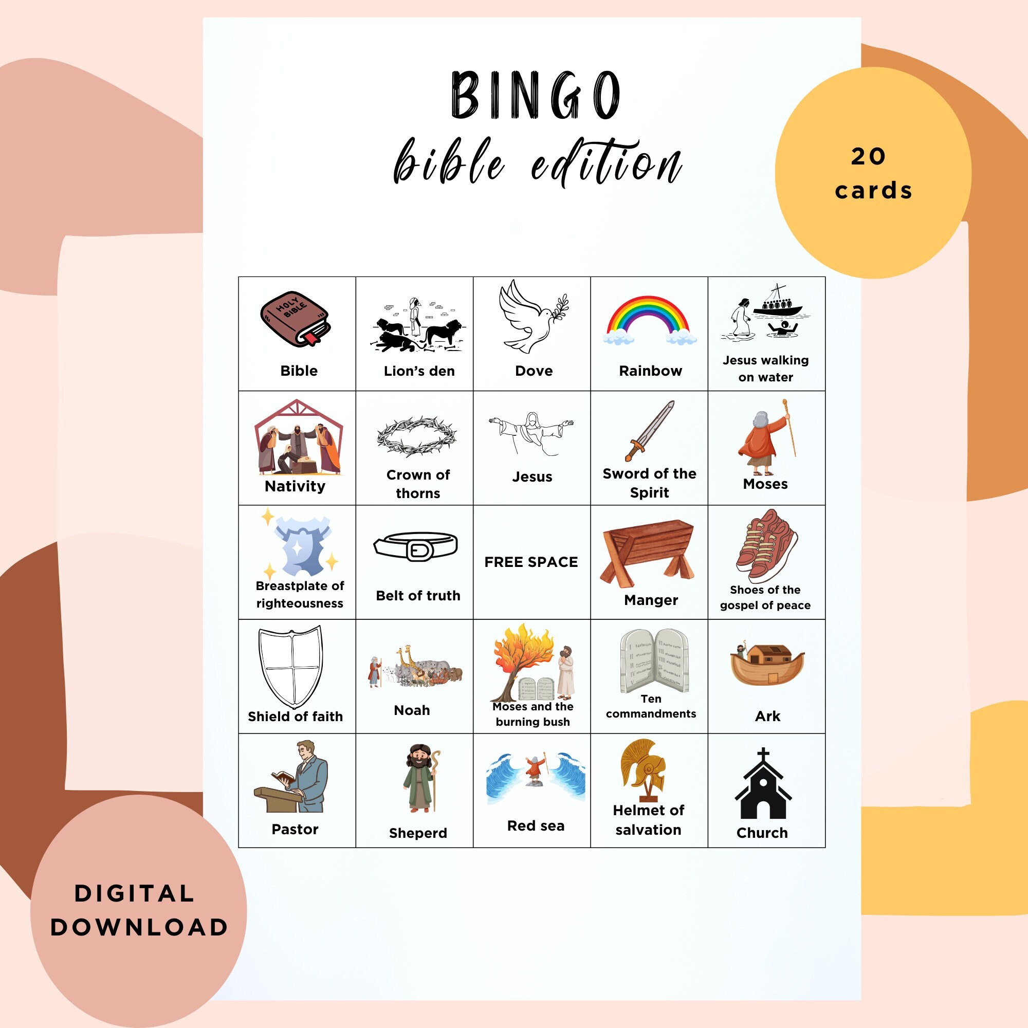Bible Printable Games Games Printable Printables Church Bingo Bible