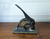 Cast Iron Company Seal, Floral Design, Antique quot Notary quot Press, English Company Embosser, Ornate Gold Flower Vine, Milton 39 s Ltd. Provenance