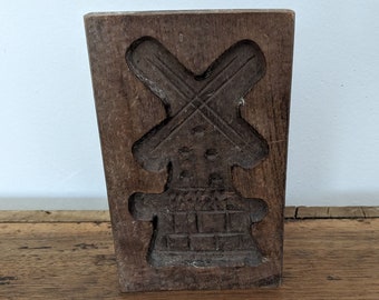 Windmill Cookie Mold, Vintage Dutch Kitchen, 6" Tall, Holland Scene