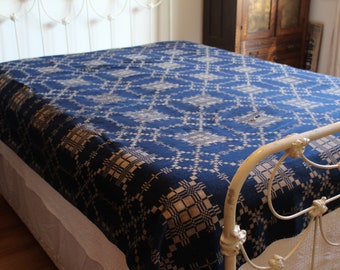 Navy Coverlet Etsy