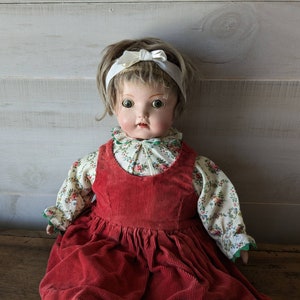 Antique Horsman Mama Doll, 18" Composition & Cloth Baby Doll, E.I.H. Co., Repainted