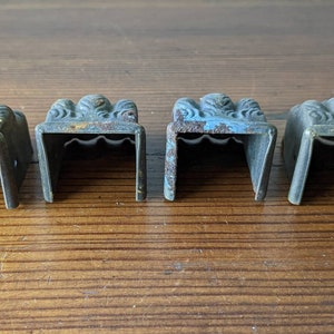 Set of 4 Claw Feet & Finishing Nails, Metal Furniture End Caps, Medium Size, Vintage, Some Rust NO RETURNS Check Measurements, One Size Only image 3