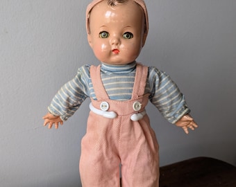 Effanbee 11" Tommy or Mickey Doll, Original Outfit, Composition & Cloth, Original Outfit, Vintage Boy