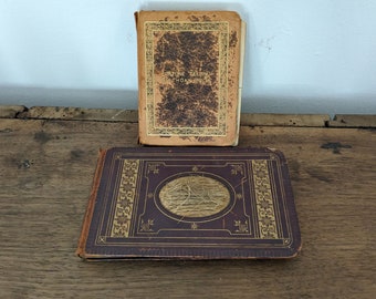 Autograph Album, 1880's Victorian Sentiments from Friends, Small Antique Memory Book & 1948 Birthday Book, Family Memorabilia