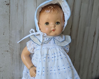 Effanbee Patsy Ann Composition 18-inch pop, slaapogen, voorgevormd haar, vintage jaren 1930, gemarkeerd, los rijgen, TLC