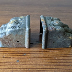 Set of 4 Claw Feet & Finishing Nails, Metal Furniture End Caps, Medium Size, Vintage, Some Rust NO RETURNS Check Measurements, One Size Only image 5