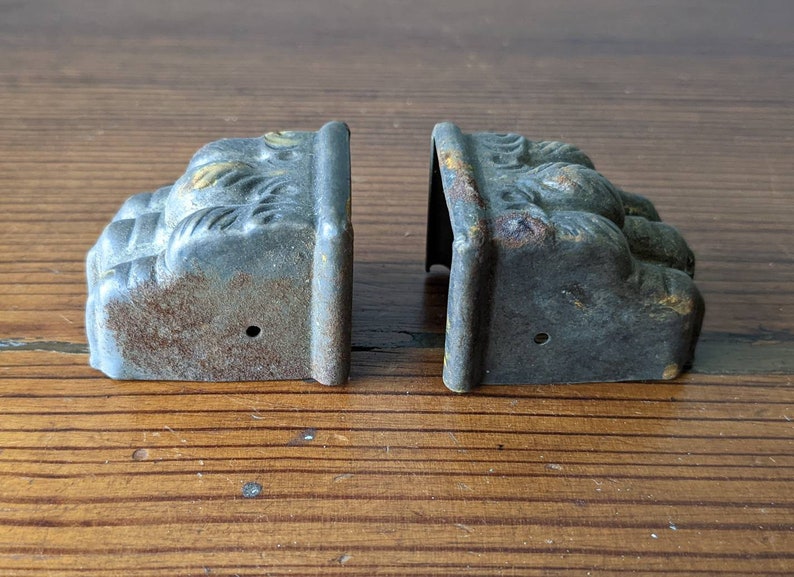 Set of 4 Claw Feet & Finishing Nails, Metal Furniture End Caps, Medium Size, Vintage, Some Rust NO RETURNS Check Measurements, One Size Only image 5