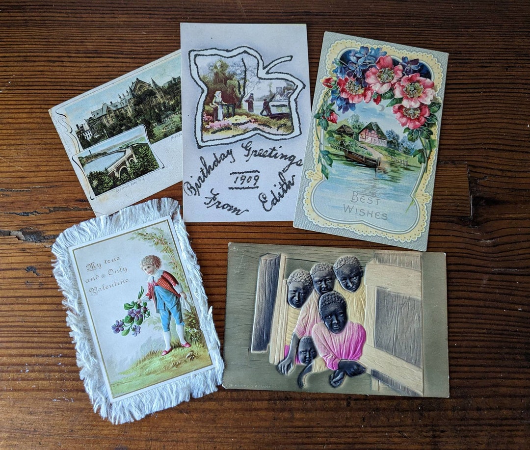 Early 1900's Postcards, Valentine, Cincinnati Stamped, Black History