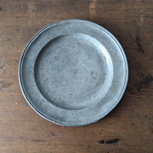 Hallmarked Colonial Pewter Plate, Waldner A. Colman Stamp, Angel with Sword & Scales, Marked Heavy Old Antique Dish, Lead Free, 9&quot;