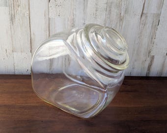 Slanted Penny Candy Dime Store Jar, Corner Drugstore Counter Tilted Canister, Mercantile