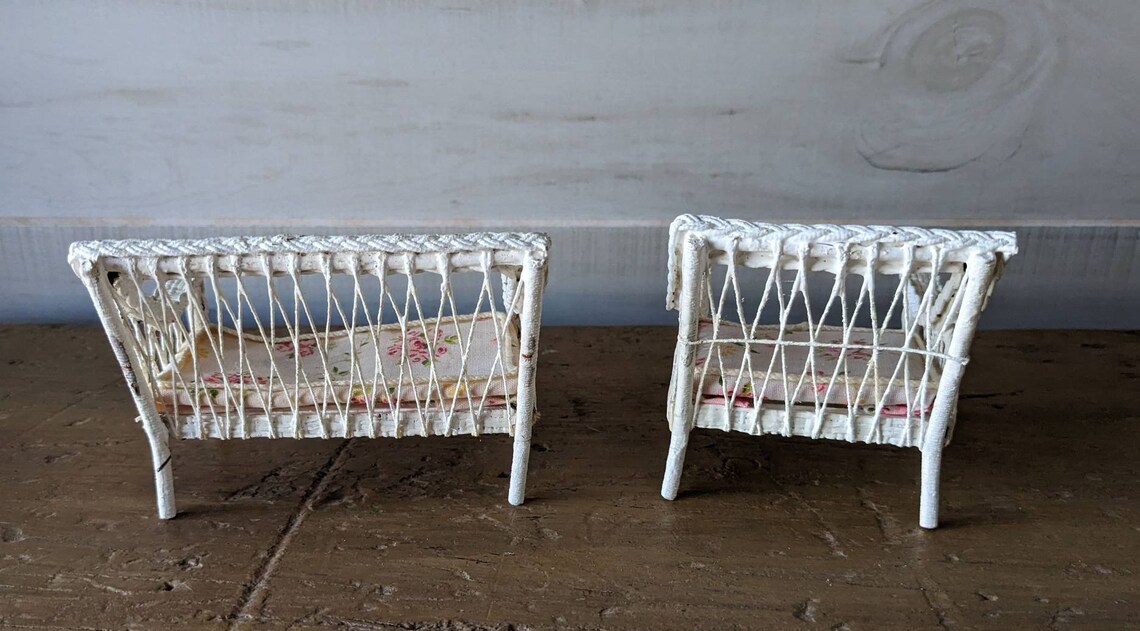 Wicker Dollhouse Furniture by Joan Sofa Chair Five Tables Etsy