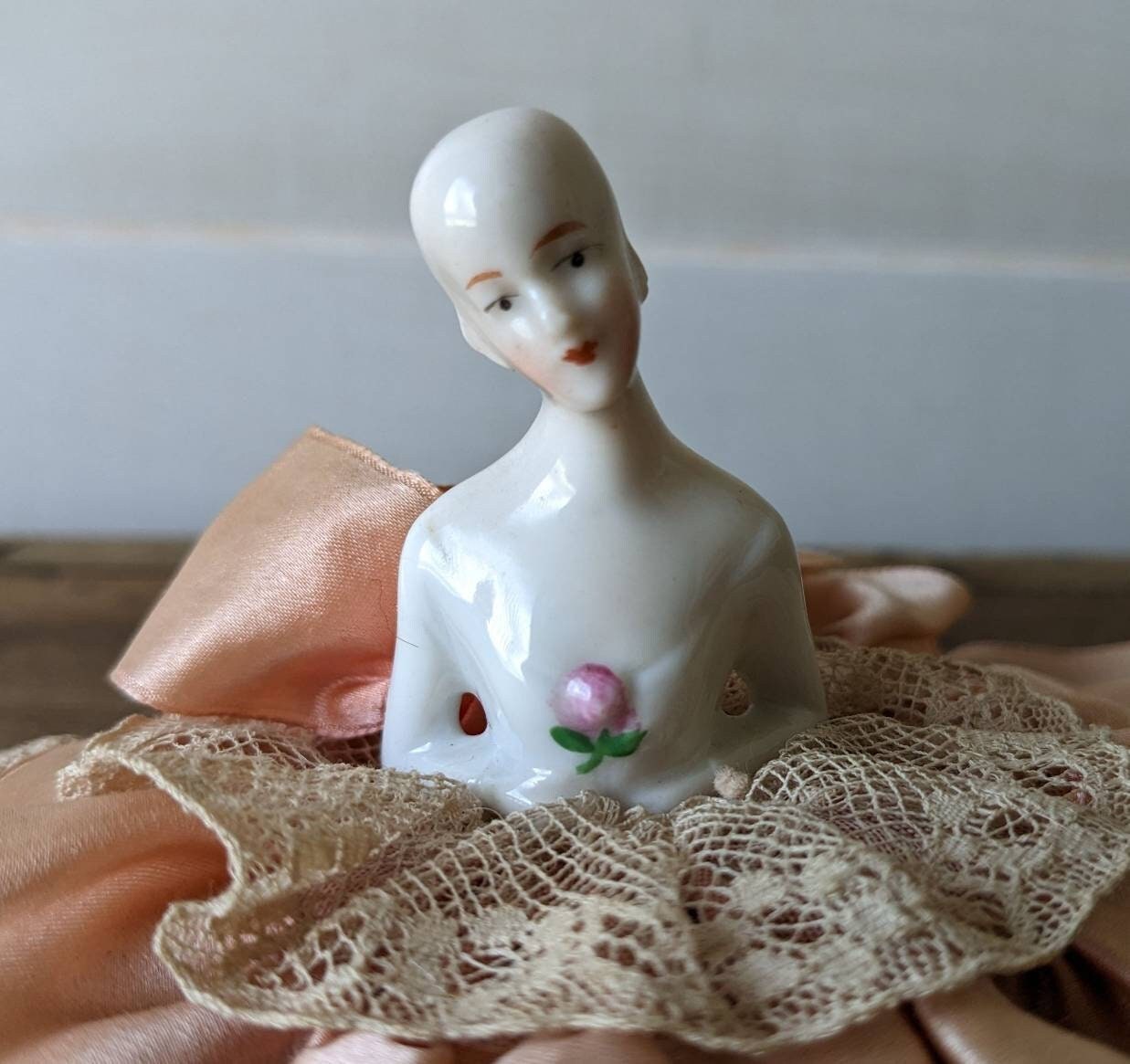 Delicate Half Lady Doll, Lacy Skirt, No Hair, Fragile Features, Marked ...
