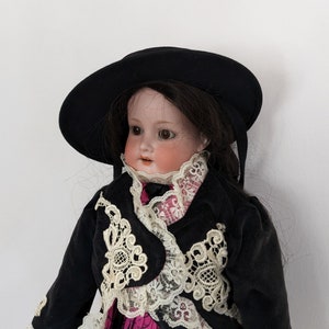 Antique German Bisque & Leather &quot;Little Beauty&quot; 24&quot; Doll, Armand Marsaille 370, 2 1/2, Handmade Stylish Clothing