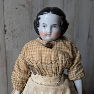 アンティークフラットトップ チャイナヘッドドール1860年代ドイツ製