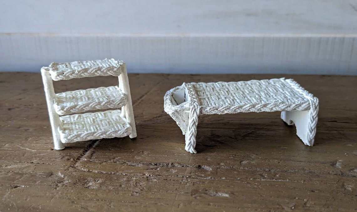 Wicker Dollhouse Furniture by Joan Sofa Chair Five Tables Etsy