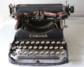 1910 Folding Corona No. 3 Typewriter, Antique Manual Typing Machine