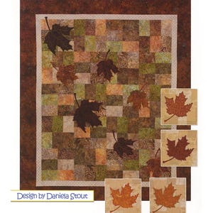 QUILT PATTERN,  A Hint of Fall, Cozzy Quilt Designs, Fat Quarter Friendly, 5 sizes