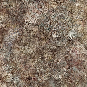 May include: A seamless pattern with a brown, beige, and gray color scheme. The pattern features intricate floral designs and swirls.