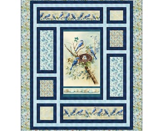 Quiltmuster, Bild, das ein zusammengesetzter Panel-Quilt ist, von Kari Nichols für Quilting Renditions, 72,5 "x 88,5", Physisches Papiermuster