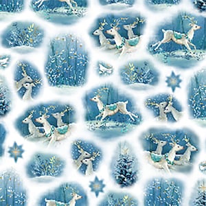 Winter Wishes, QT Fabrics, 28855Z, Vignette Reindeer by Sarah Summers