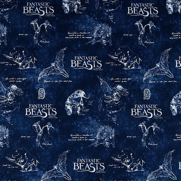 Camelot Fantastic Beasts Wizarding World Fantastic Beasts Logo & Creatures Navy