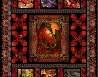 Dragon Quilt Kit Red - In The Beginning Fabrics - Jason Yenter