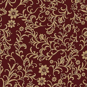 Holiday Vines Burgundy, Holiday Tidings, Benartex, Kanvas Studio, #14910M87B