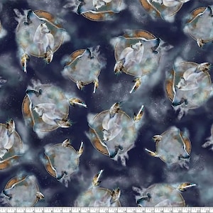 WOLF SONG - Wolf Vignette by Carol Cavalaris for QT Fabrics 29011 - N, Navy