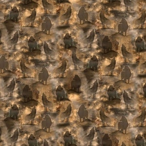 WOLF SONG - Wolves Silhouettes by Carol Cavalaris for QT Fabrics 29013-A