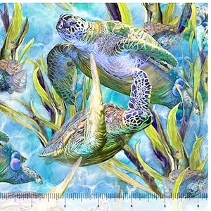 Turtle Odessy, by Carol Cavalaris for QT Fabrics, Sea Turtles Style # : 29433 -B
