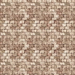 Dragon Quest - Brick - QT Fabrics - Digital - Tan - Cotton Fabric 28812-A