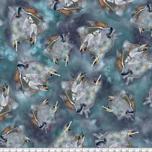 WOLF SONG - Wolf Vignette by Carol Cavalaris for QT Fabrics 29011 - Q, Teal