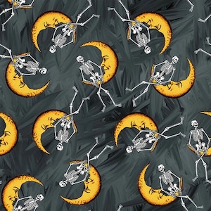 Halloween Countdown w/Glow Skeletons on Moon, 2256G, Blank Quilting