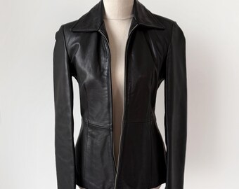 Vintage Politix Onyx Black Leather Jacket