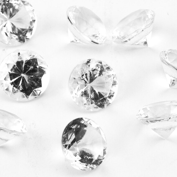 50 Clear Crystal Acrylic Gems Ice Chunks; Wedding Table Scatters; Vase Fillers