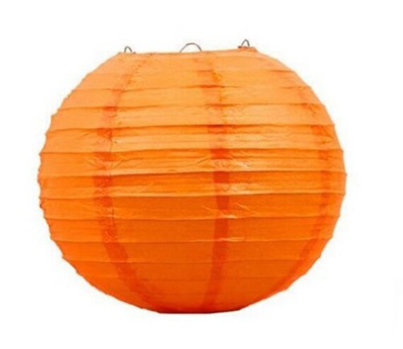 12 Burnt Orange Paper Lanterns Halloween Party Etsy