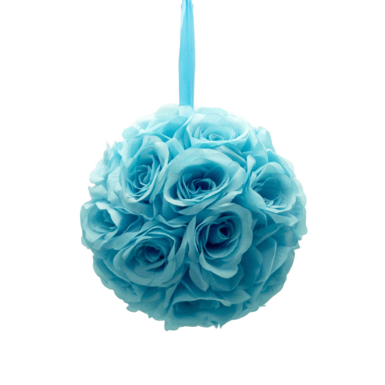 9 Malibu Blue Silk Rose Flower Pomander Centerpiece Etsy