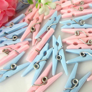 12 Mini WOODEN 1-1/4 CLOTHESPINS Holding Photos, Place Cards, Labels, Baby  Shower Favor Choose Color 