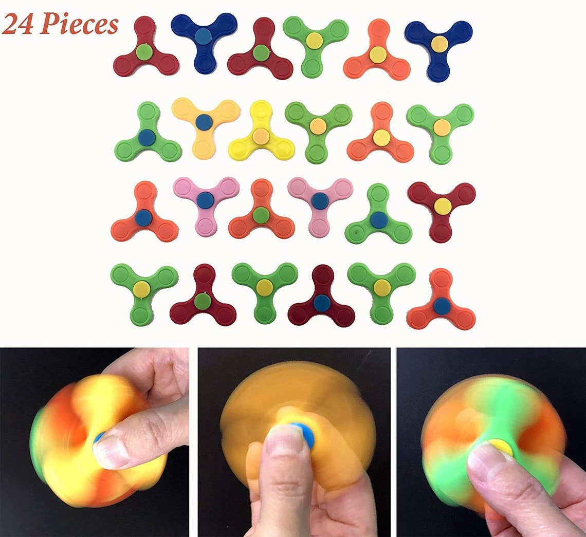 24pc Mini FIDGET SPINNERS Easter Basket Stuffers Toys Hand Etsy