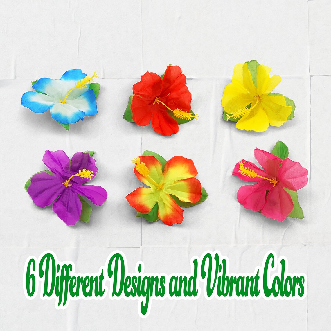 Fake Hibiscus Flowers Assorted Colors and Patterns Fabric Etsy