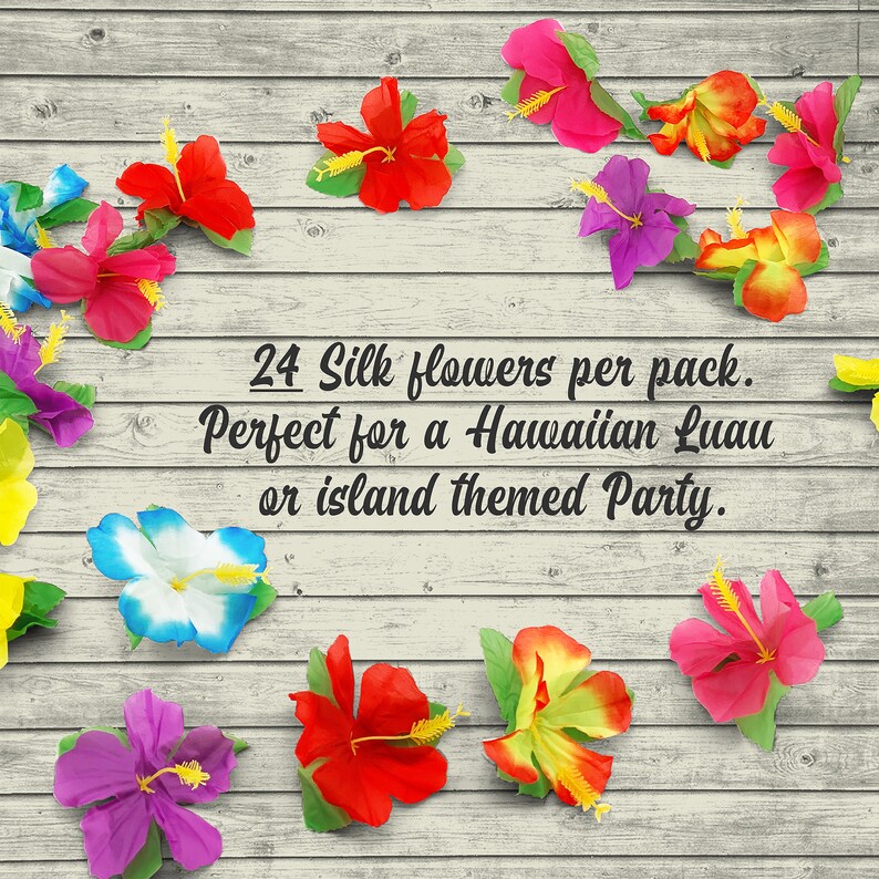 Fake Hibiscus Flowers Assorted Colors and Patterns Fabric Etsy