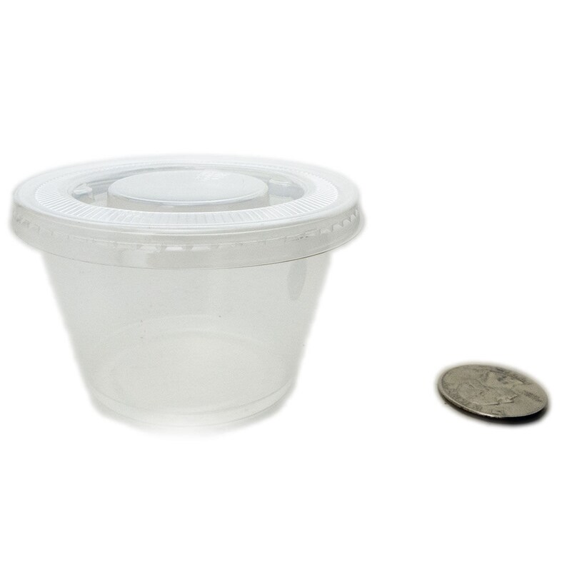4oz Condiment Plastic Cups Jello Shot Souffle Portion Sauces Dip Cups w Lids restaurant supplies 250pc