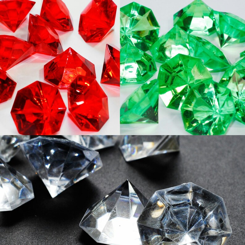 50 Clear Crystal Acrylic Gems Ice Chunks; Wedding Table Scatters; Vase Fillers
