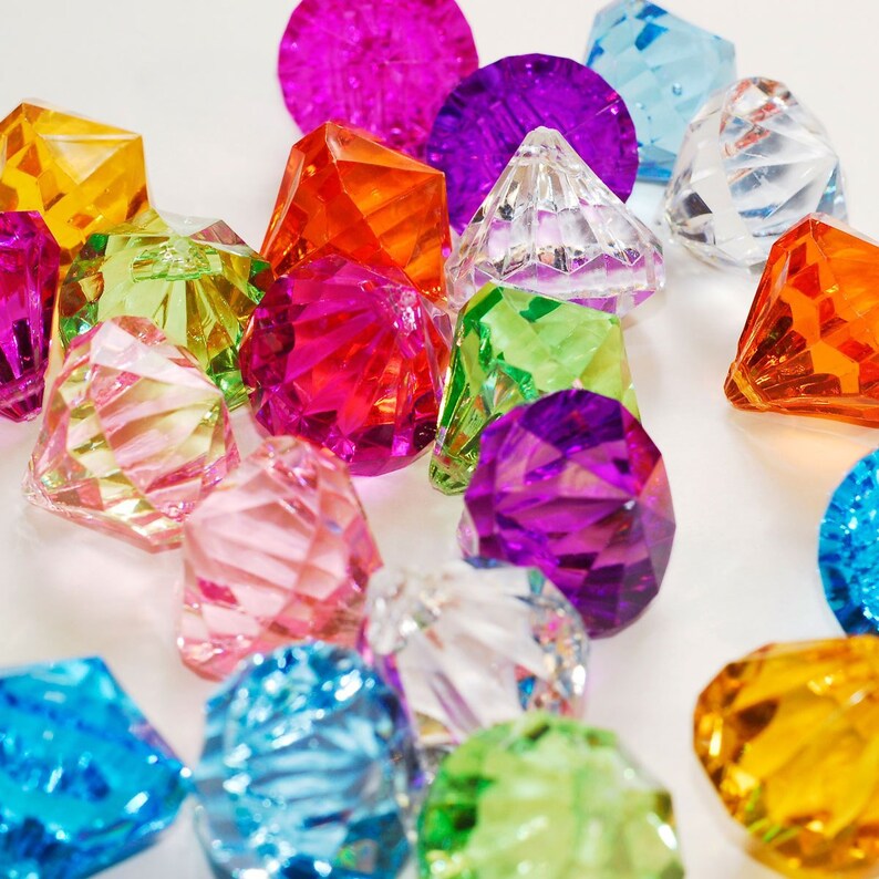 1.5 Assorted Acrylic Gems Embellishment Colors Crystals Etsy