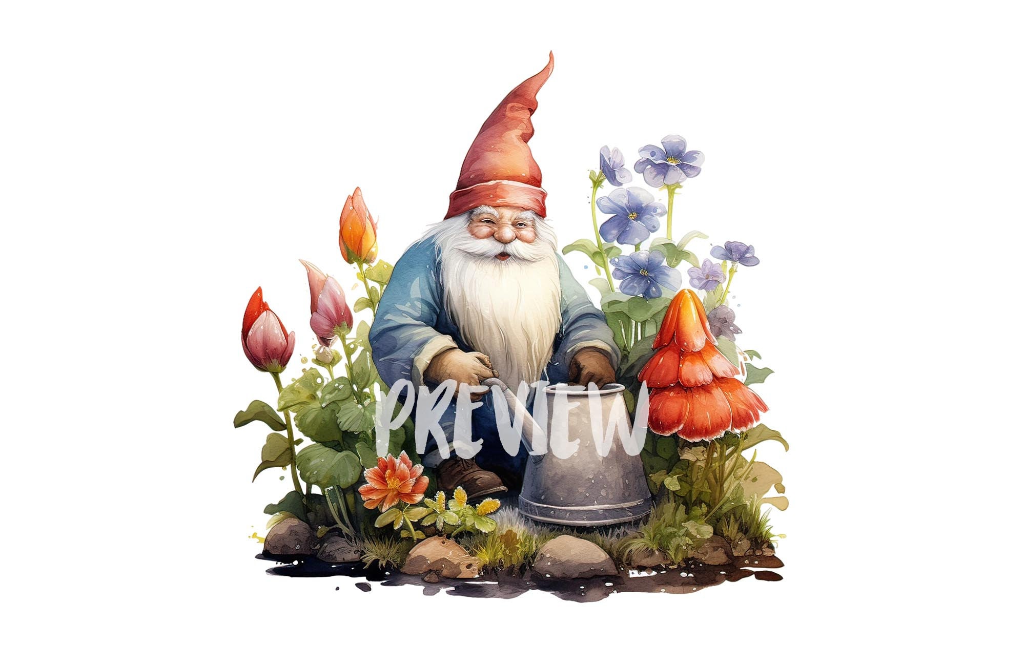 Marque page Gnome - reproduction illustration aquarelle