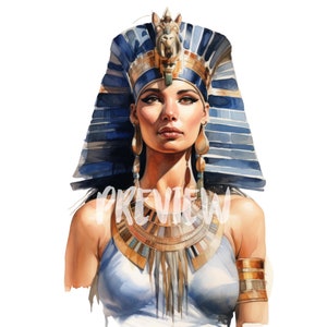 Watercolor Ancient Egypt Woman Clipart - 8 High-Resolution PNGs for Scrapbooking, Digital Journal - Commercial Use, Digital download