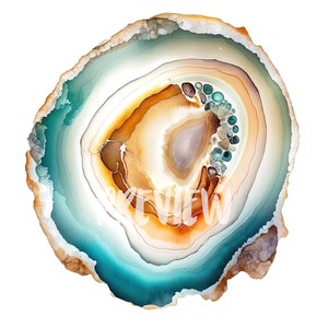 Beach Agate Geode Watercolor - 8 PNG Files 300 DPI
