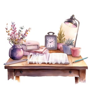 Aquarel Bullet Journaling clipart: 8 hoogwaardige 300 DPI PNG's, digitaal dagboek, afdrukbaar voor commercieel gebruik, digitale download