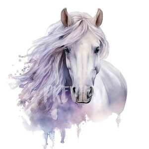 Watercolor Horse Clipart: 8 High-Quality PNGs for Scrapbooking, Digital Journals, and Printables with Commercial Use – Instant Download