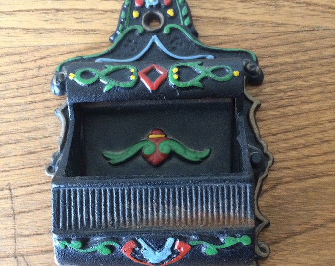 Vintage Wilton Cast Iron Match Holder Etsy